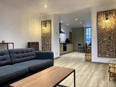Coin salon dans l'établissement Gite du Pavillon