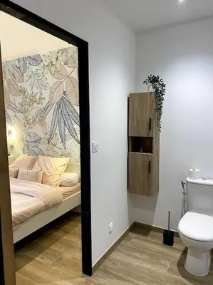 Salle de bains dans l'établissement Gite du Pavillon