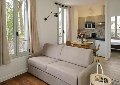 Cuisine ou kitchenette dans l'établissement Villa Forestière Appart Le Ginkgo