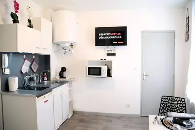 Cuisine ou kitchenette dans l'établissement Le Paradis de l'Isle